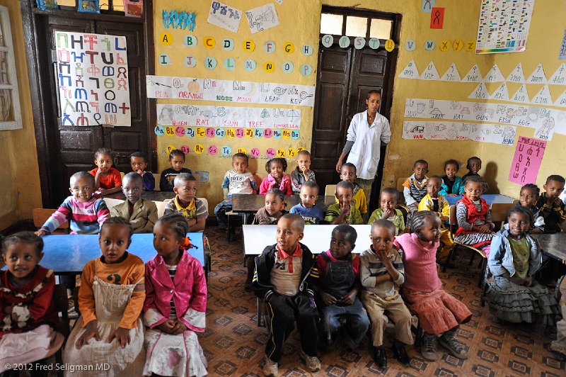 20120328_111828 Nikon D3 2x3.jpg - Classroom, Addis Ababa, Ethiopia.  The children are amazingly attentive.  FS observed no evidence of excess hyperactivity.   There were no disciplinary problems noted.